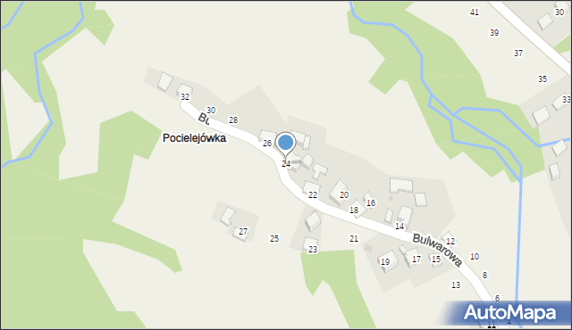 Skawinki, Bulwarowa, 24, mapa Skawinki