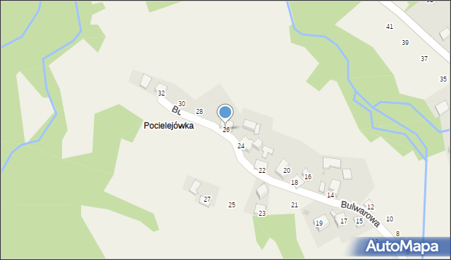 Skawinki, Bulwarowa, 26, mapa Skawinki