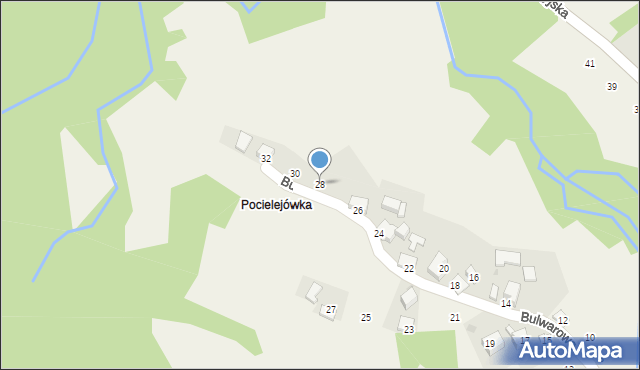 Skawinki, Bulwarowa, 28, mapa Skawinki