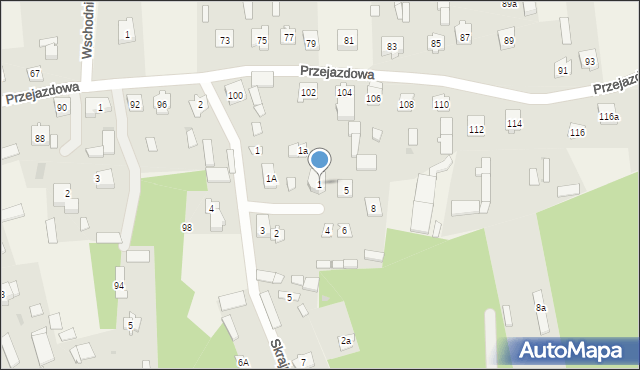 Skuszew, Bukowa, 1, mapa Skuszew