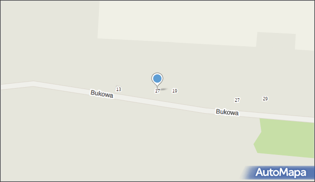 Skwierzyna, Bukowa, 17, mapa Skwierzyna