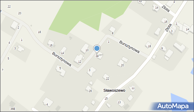 Sławoszewo, Bursztynowa, 1a, mapa Sławoszewo