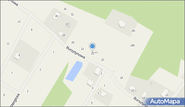 Sławoszewo, Bursztynowa, 22, mapa Sławoszewo