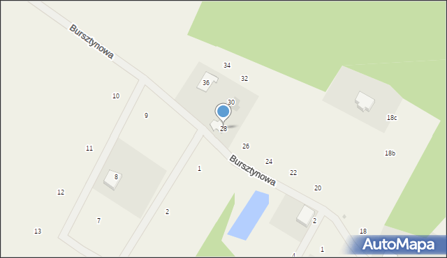 Sławoszewo, Bursztynowa, 28, mapa Sławoszewo