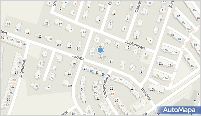 Smolec, Bukowa, 10, mapa Smolec