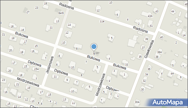 Sochaczew, Bukowa, 6, mapa Sochaczew