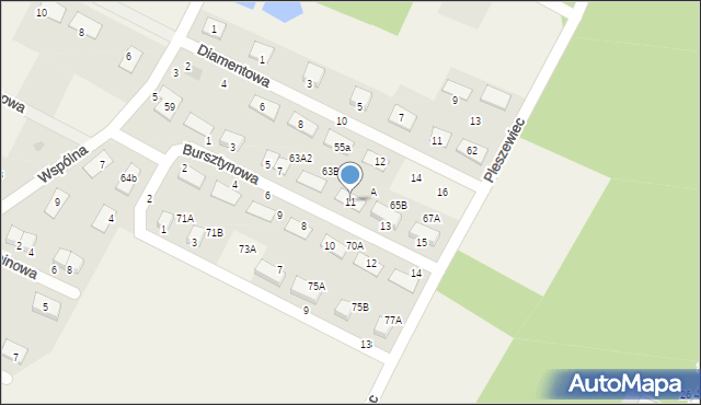 Stajenczynki, Bursztynowa, 11, mapa Stajenczynki