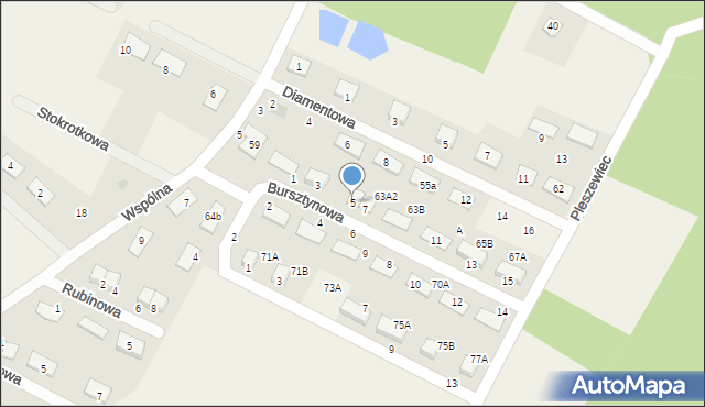 Stajenczynki, Bursztynowa, 5, mapa Stajenczynki