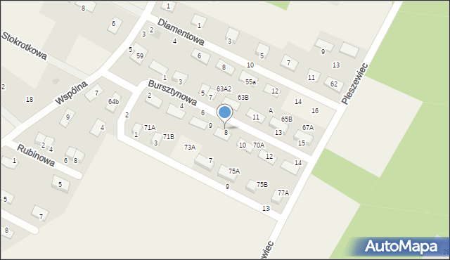 Stajenczynki, Bursztynowa, 8, mapa Stajenczynki