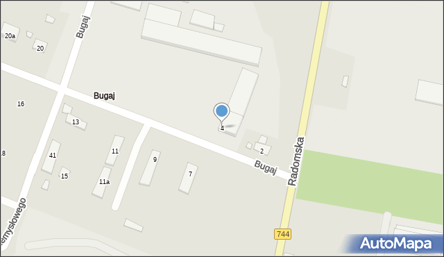 Starachowice, Bugaj, 4, mapa Starachowic