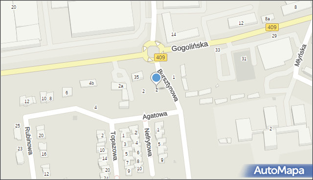 Strzelce Opolskie, Bursztynowa, 2, mapa Strzelce Opolskie