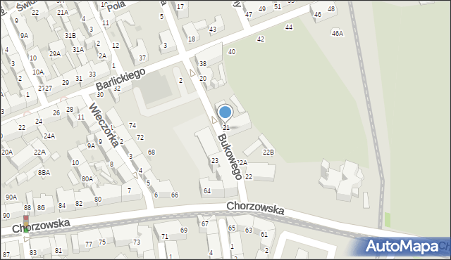 Świętochłowice, Bukowego Antoniego, dr., 21a, mapa Świętochłowice