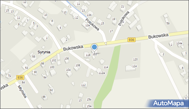 Syrynia, Bukowska, 122, mapa Syrynia