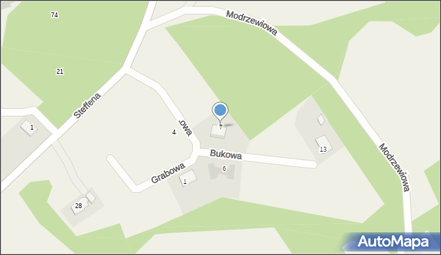 Sząbruk, Bukowa, 7, mapa Sząbruk