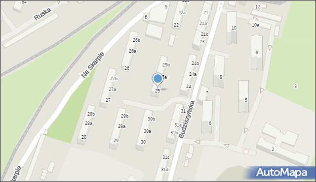 Szczecin, Budziszyńska, 25, mapa Szczecina