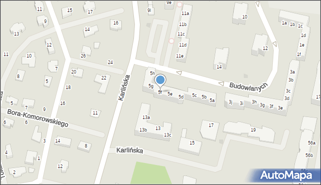 Szczecinek, Budowlanych, 5f, mapa Szczecinek