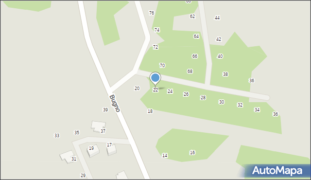 Szczecinek, Bugno, 22, mapa Szczecinek