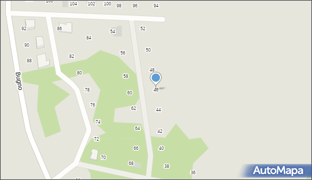 Szczecinek, Bugno, 46, mapa Szczecinek