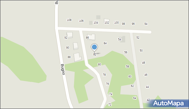 Szczecinek, Bugno, 82, mapa Szczecinek