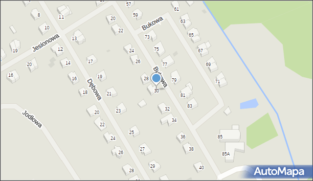 Szczecinek, Bukowa, 30, mapa Szczecinek