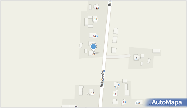 Szewce, Bukowska, 16, mapa Szewce