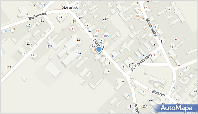 Szreńsk, Budzyn, 8, mapa Szreńsk