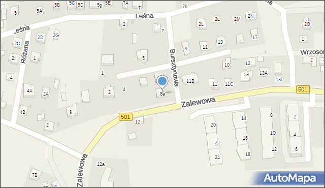 Sztutowo, Bursztynowa, 8a, mapa Sztutowo