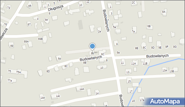 Tarnobrzeg, Budowlanych, 6b, mapa Tarnobrzegu