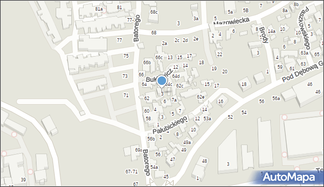 Toruń, Bukiewicz Wandy, 3, mapa Torunia