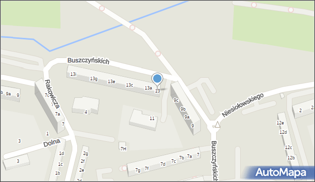 Toruń, Buszczyńskich Józefa i Sylwestra, 13, mapa Torunia
