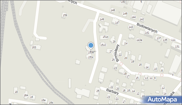 Tychy, Budowlanych, 153b, mapa Tychów