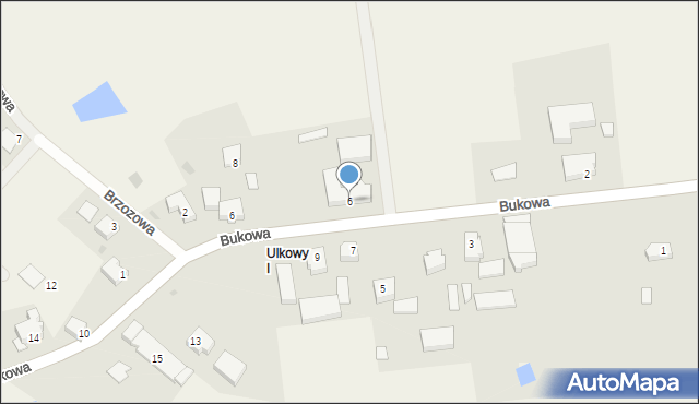 Ulkowy, Bukowa, 6, mapa Ulkowy