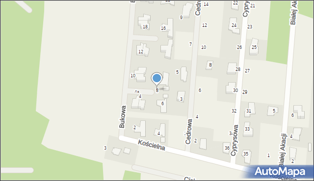 Ustanów, Bukowa, 8, mapa Ustanów