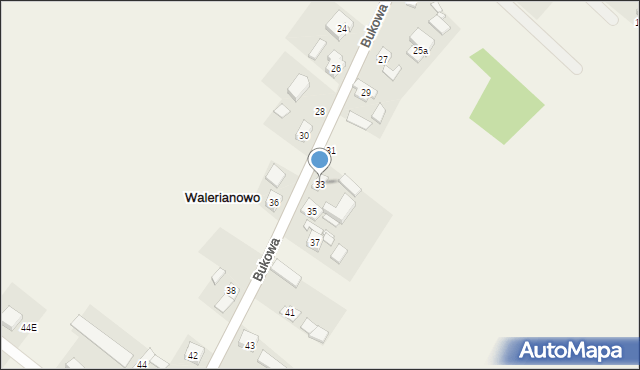 Walerianowo, Bukowa, 33, mapa Walerianowo