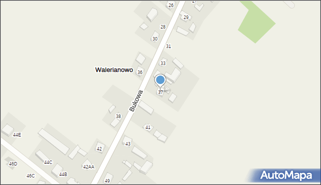 Walerianowo, Bukowa, 37, mapa Walerianowo