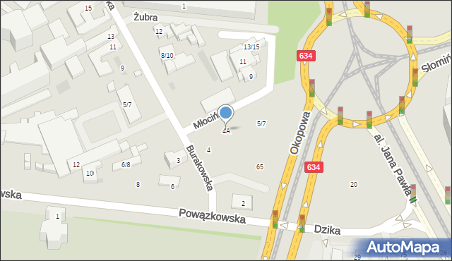 Warszawa, Burakowska, 4A, mapa Warszawy