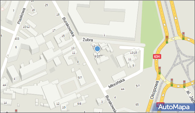 Warszawa, Burakowska, 8/10, mapa Warszawy