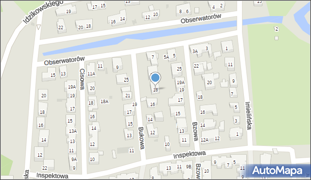 Warszawa, Bukowa, 18, mapa Warszawy