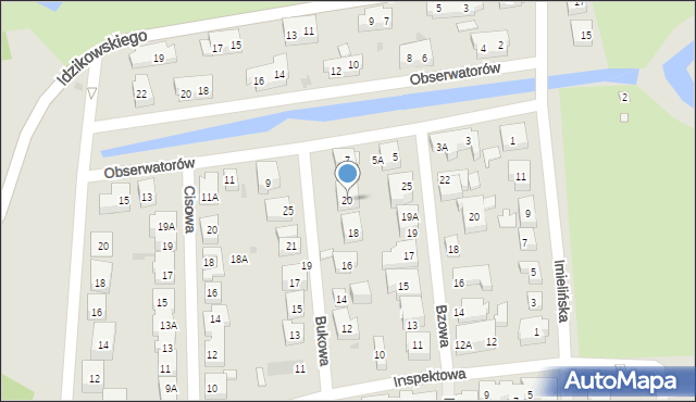 Warszawa, Bukowa, 20, mapa Warszawy