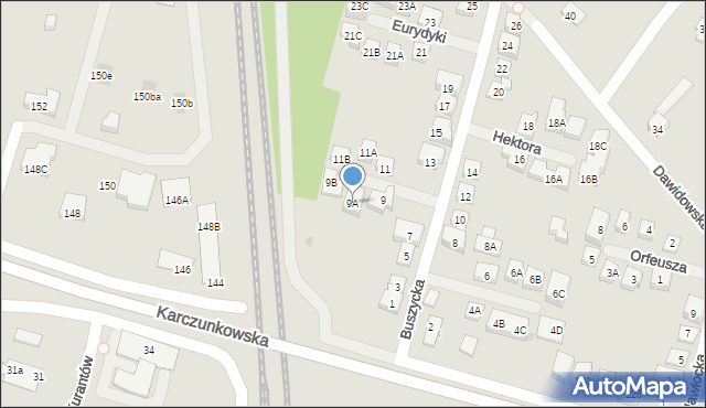 Warszawa, Buszycka, 9A, mapa Warszawy