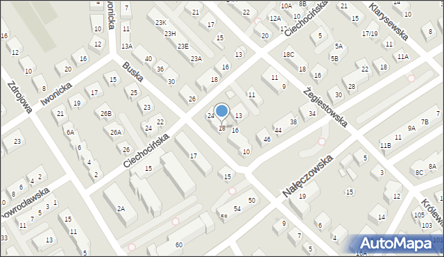 Warszawa, Buska, 18, mapa Warszawy