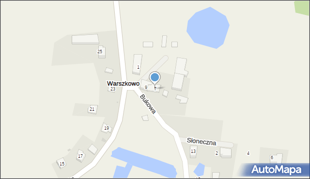 Warszkowo, Bukowa, 7, mapa Warszkowo