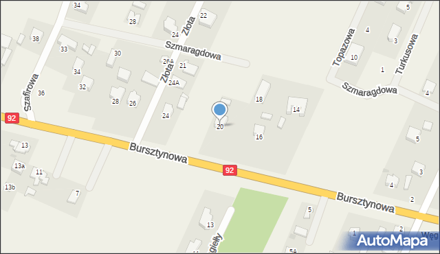 Węglew, Bursztynowa, 20, mapa Węglew