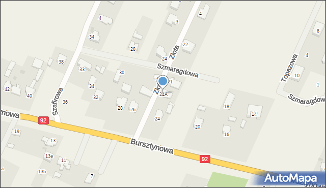 Węglew, Bursztynowa, 24A, mapa Węglew