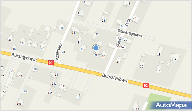 Węglew, Bursztynowa, 28, mapa Węglew