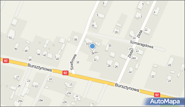 Węglew, Bursztynowa, 34, mapa Węglew