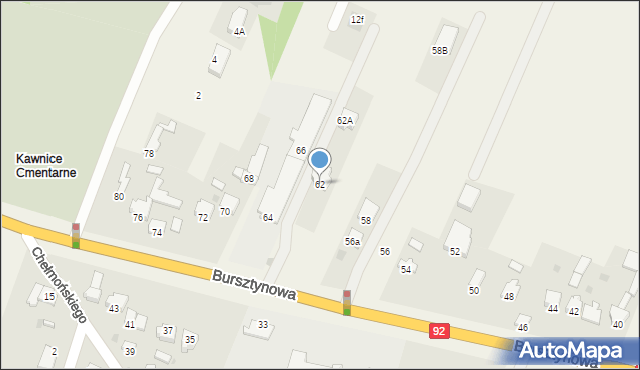 Węglew, Bursztynowa, 62, mapa Węglew