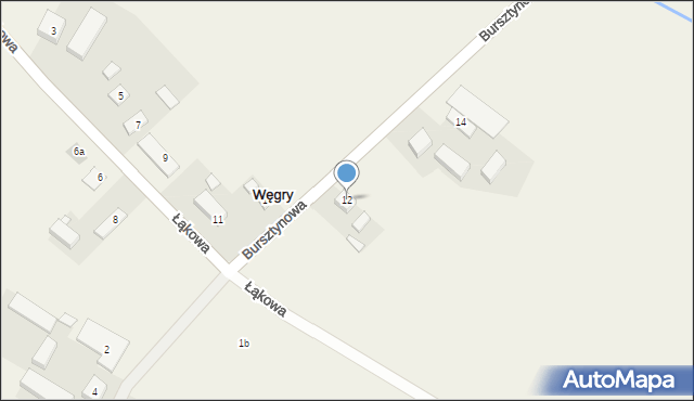 Węgry, Bursztynowa, 12, mapa Węgry