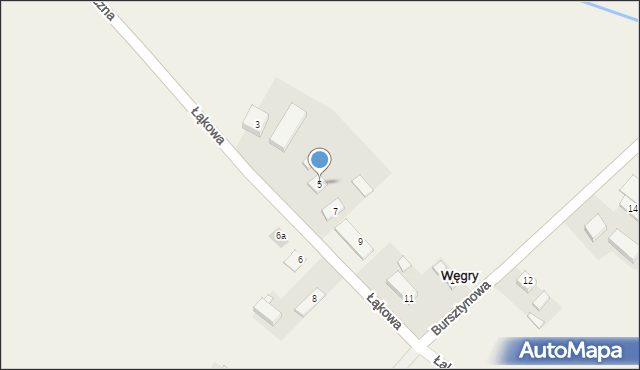 Węgry, Bursztynowa, 5, mapa Węgry