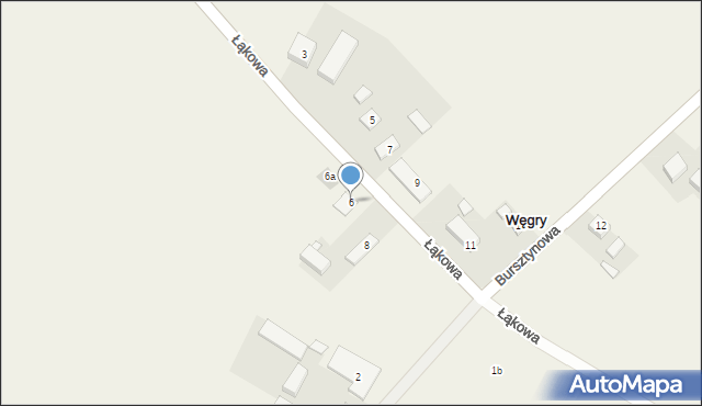 Węgry, Bursztynowa, 6, mapa Węgry